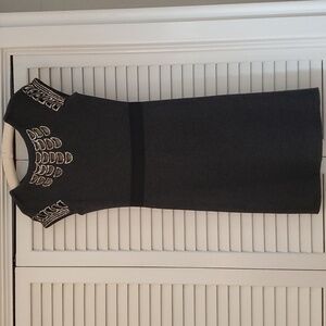 Tory Burch Wool Sequined Short Sleeved Dress, Size